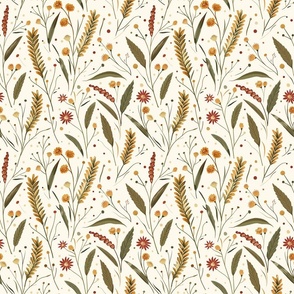 Autumn Harvest Botanicals: Earthy Floral and Foliage Pattern