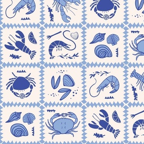 Blue Crustacean Tiles