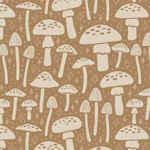 Magic Mushrooms | Medium Scale | Golden Brown, Wheat White