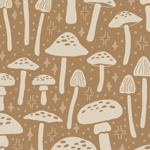 Magic Mushrooms | Large Scale | Golden Brown, Wheat White