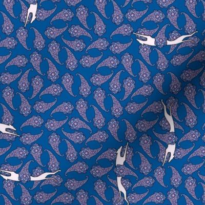 Greyhound Pillow Panel - Blue Fawn Spots Female : 1 yard required