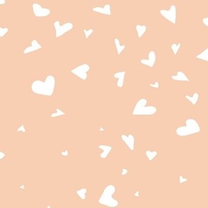Delicate Playful Scattered Hearts Peach