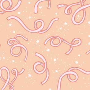 Whimsical Ribbons in Starlight Peach