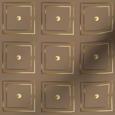 Vintage Glamour - Glass Button Tile II - Gilded on Warm Brown