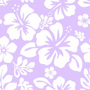 Lavender and White Hawaiian Flowers -Medium Scale