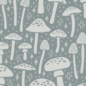 Magic Mushrooms | Large Scale | Steal Blue Grey, Pale Blue