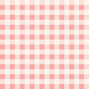 Sweet Cottage-core Checkerboard Prairie Pastel Gingham Checks Coordinate for Quilting and Home Decor : Pink, Peach, Peaches and Cream 