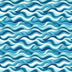 Deep Sea Currents: Intense Blue Wavy Pattern