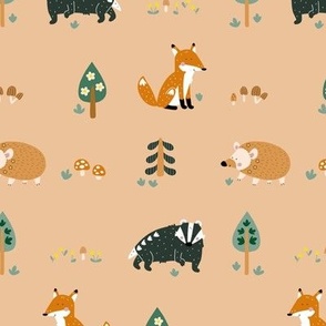 (SMALL) Woodland Friends for baby and kids in Autumn Neutral Colors