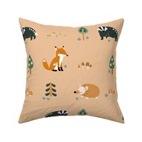 (LARGE) Woodland Friends for baby and kids in Autumn Neutral Colors