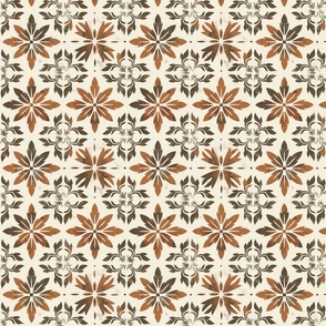 Vintage Floral Majesty: Classic Damask Pattern in Earth Tones