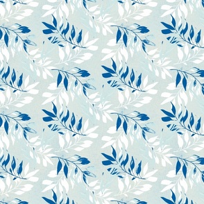 (S) Pastel Leaves floating in a subtle striped background