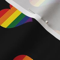 Pride Rainbow Flag Black Hearts Pattern LGBTQIA+ Pride