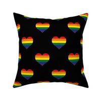 Pride Rainbow Flag Black Hearts Pattern LGBTQIA+ Pride