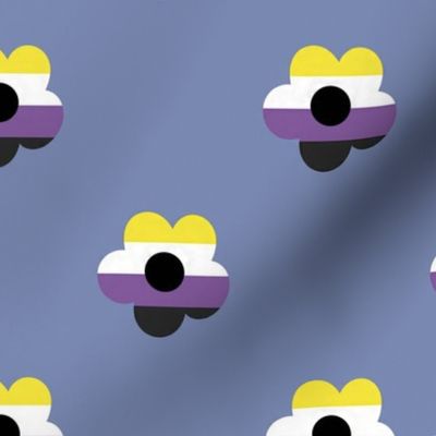 LGBTQIA+ Non Binary Pride Flag Daisy Pattern Nonbinary Pride 2024