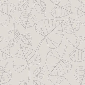 Tossed Leaf - Light Gray Small