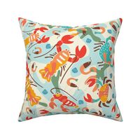 Fun Retro Crustaceans - lobsters, crabs, shrimp ©designsbyroochita