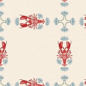 Lobster Shell Tassel Checks - Warm Linen