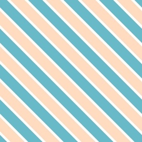 Summer Beach Stripes Hues - Peach  & Blue