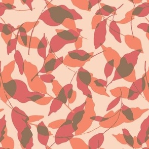 Modern Abstract Leaf Risograph effect  -  Autumn