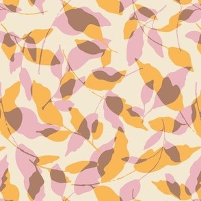 Modern Abstract Leaf Risograph effect   - Sundae