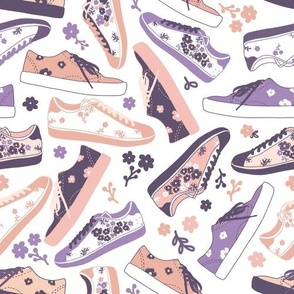Peach Purple Sneakers 