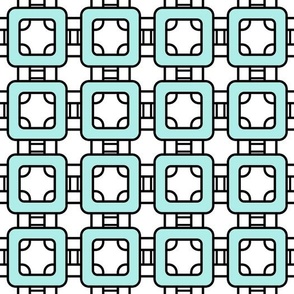 simple classic geometric pattern turquoise with black