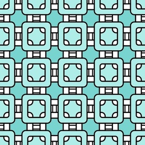 simple classic geometric pattern turquoise with black 