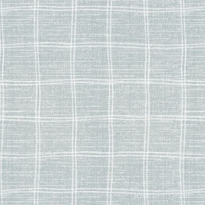 Plaid linen-look in blue wash and white