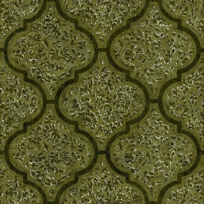 Moroccan Tile - Olive Green, Large scale