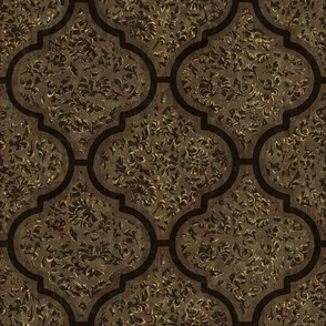 Moroccan Tile - Bronze, Brown, Large scale