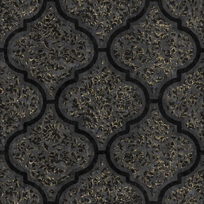 Moroccan Tile - Charcoal Grey, Large scale
