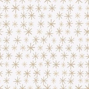 Muted Tan Yellow Stars On Cream White Background Modern Minimalistic 6x6