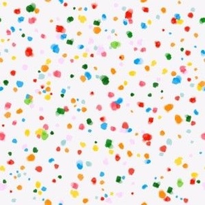 Painted Festive Colorful Confetti Dots For Birthday Parties 6x6 | Red, Green, Blue And Yellow Dots