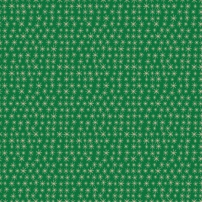 Cream White Stars On Deep Green Background Modern Minimalistic 6x6