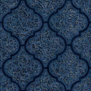 Moroccan Tile - Indigo Blue, Large scale
