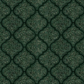 Moroccan Tile - Dark Green, Medium Scale