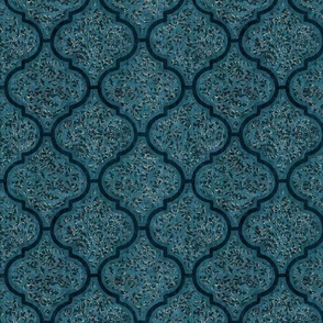 Moroccan Tile - Petrol Blue, Medium Scale