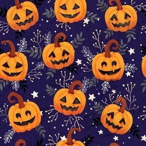 halloween pumpkins with tiny stars  Wb24 large scale