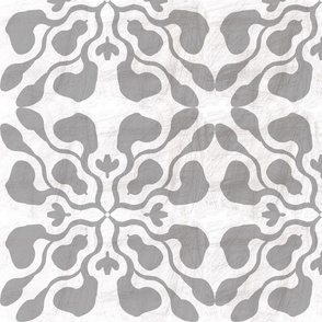 Modern Groovy Geometric Block Print - Gray and White, Jumbo