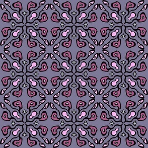 Fun Alien Modern Geometric Tile - Pink Gray Blue
