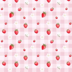 [small] Strawberry Gingham — Dusty Pink