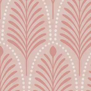 art deco leaves - dusty pink (large)