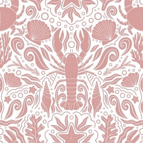 Lobster and Crab Ocean Pink. - White (M)