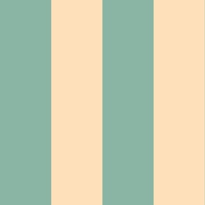 Soft-retro-1960s-teal-blue-regular-vertical-stripes-on-a-vintage-beige-white---XL-jumbo