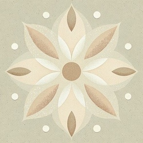 Abstract minimalist grainy bohemian flower beige neutral colored