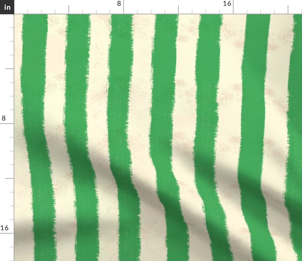 Seersucker Stripes Hand-Drawn Textured Classic Summer Beach Style - Green