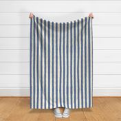 Seersucker Stripes Hand-Drawn Textured Classic Summer Beach Style - Navy