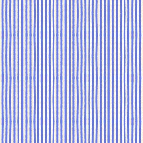 Micro Seersucker Stripes Hand-Drawn Textured Classic Summer Beach Style - Royal Blue