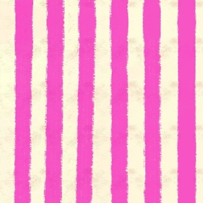 Seersucker Stripes Hand-Drawn Textured Classic Summer Beach Style - Hot Pink